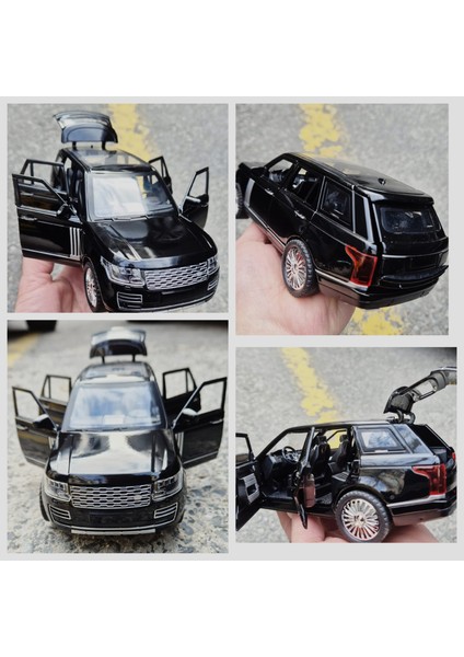 Model Oyuncak Araba Range Rover & Land Rover Diecast 1.24 Koleksiyon Metal 21 cm Işıklı&sesli modelleri