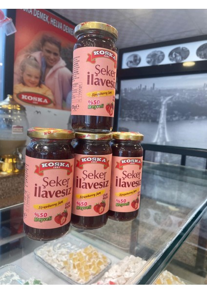 Şeker İlavesiz Çilek Reçeli 270 gr Koli 12 Adet fırsatları