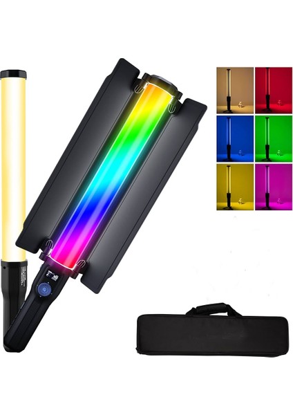 730 LED Rgb Stick Çubuk LED Foto Video Işık Rgb LED Işık Çubuğu Telefonla Kontrol Çantalı 30W