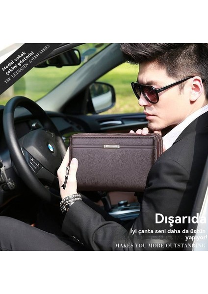 Deri Cüzdan Genuine Leather Cüzdan Erkek El Cüzdan Erkek Büyük Cüzdan (Yurt Dışından)