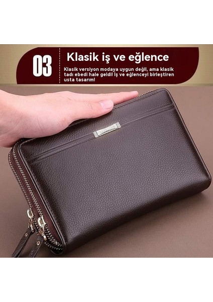 Deri Cüzdan Genuine Leather Cüzdan Erkek El Cüzdan Erkek Büyük Cüzdan (Yurt Dışından)