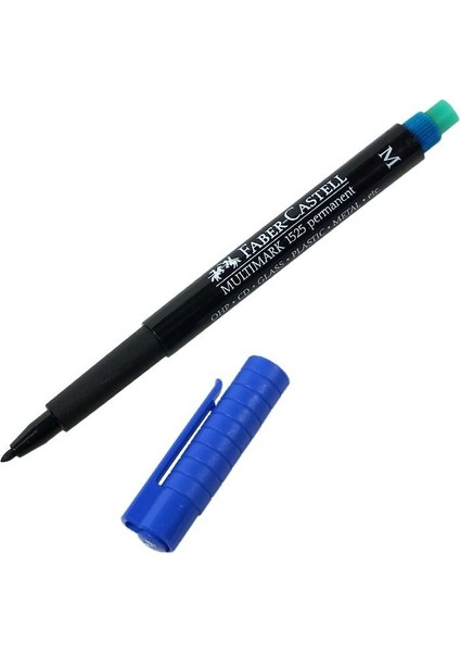 Faber Castell 1525 Permanent Kalem - Asetat Kalemi M Mavi - 3 Adet