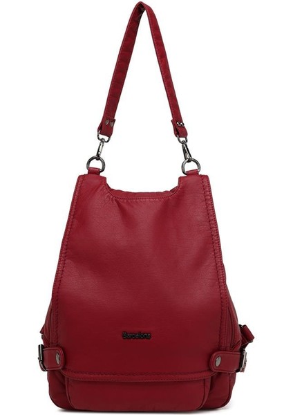 Yıkama Deri Hem Sırt Hem Omuz Kadın Çantası 21K Barcelona 1606