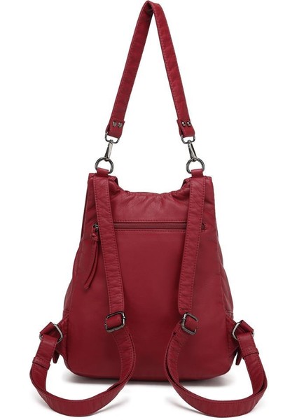 Yıkama Deri Hem Sırt Hem Omuz Kadın Çantası 21K Barcelona 1606 modelleri