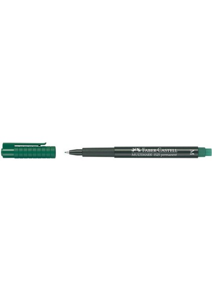 Faber Castell 1525 Permanent Kalem - Asetat Kalemi M Yeşil - 3 Adet