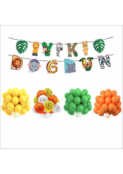 Safari Mini Balon+Banner Seti