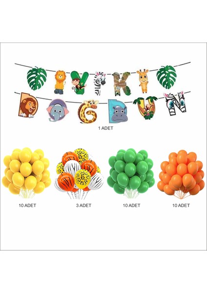 Safari Mini Balon+Banner Seti fiyatları