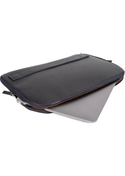 Hakiki Crazy Deri Macbook Air Pro 13 & 13.3 Inç Laptop Lacivert