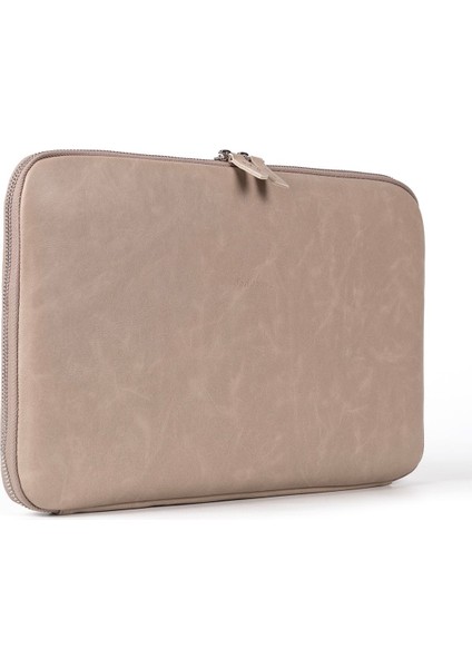 Macbook Air Pro 13 & 13.3 Inç Uyumlu Laptop Kılıfı Vegan Deri Bej