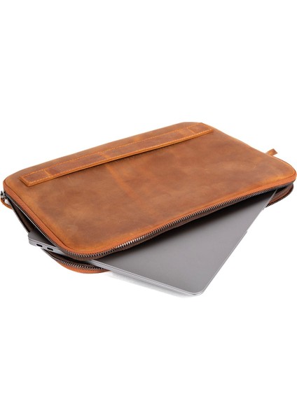 Hakiki Crazy Deri Macbook Air Pro 13 & 13.3 Inç Laptop Taba fırsatları