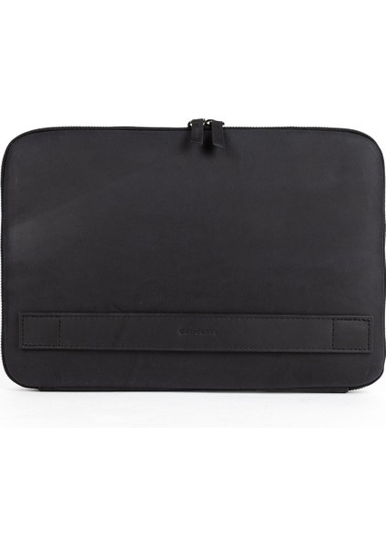 Hakiki Crazy Deri Macbook Air Pro 13 & 13.3 Inç Laptop Siyah