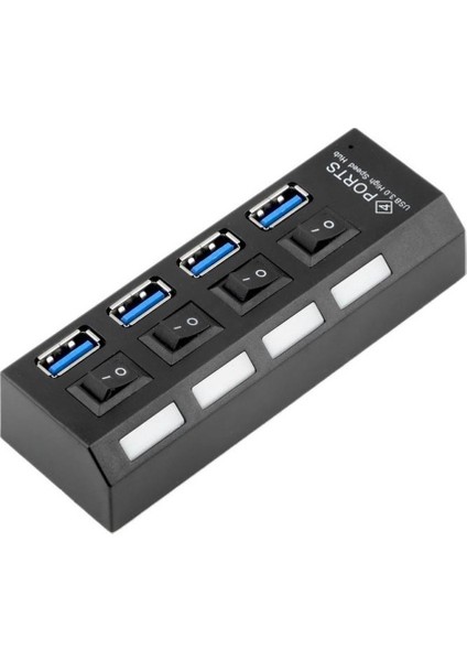 4 Port Düğmeli USB 3.0 Çoklayıcı Hub