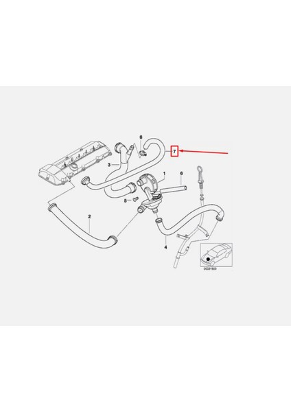 Bmw Uyumlu E38 E39 E46 ve Z3 M52 Motor Hava Tahliye Hortumu 11157520035