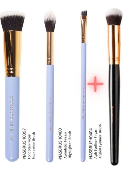 3' lü Günlük Makyaj Fırça Seti NasBrushSet91R + Oval Yapılı Kapatıcı Fırçası Nasbrush 136 fiyatları