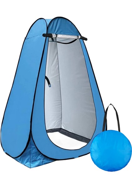 Otomatik Kamp Çadırı -Kabin Çadır - Duş / Giyinme / Kamp Tuvalet Çadırı - 120X120X190 Mavi