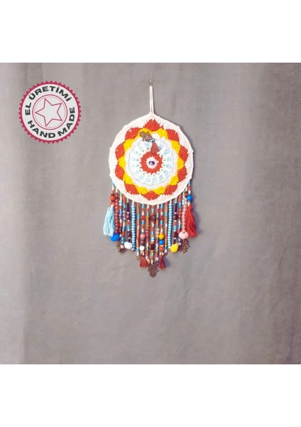 5056 El Yapımı Otantik Nazar Boncuklu Duvar Süsü - Mandala
