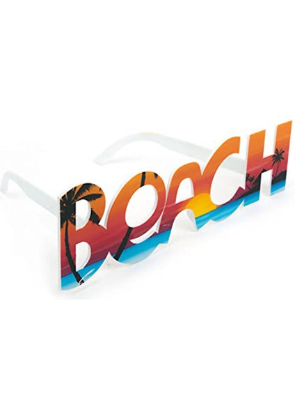 Beach Yazılı Parti Gözlüğü Yaza Merhaba Hawaii Show Gözlüğü 19 x 6 cm fırsatları