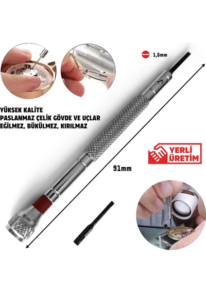 1,6 mm Çelik Düz Tornavida Saat Gözlük Elektronik Tamir Tornavidası