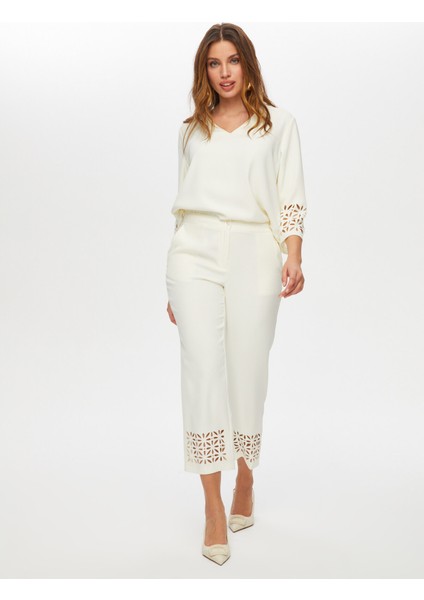 Paçası Delik Işli Slim Fit Pantolon S25PNT035