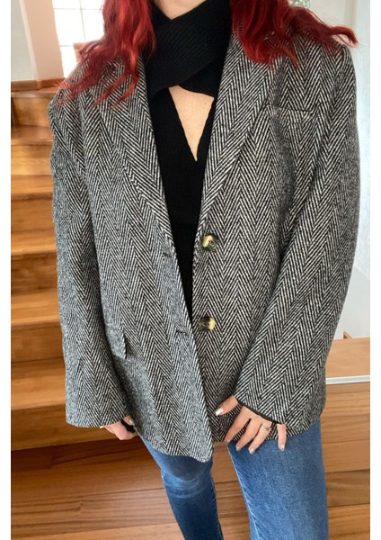 Gri Astarlı Kaşe Blazer Ceket indirimleri