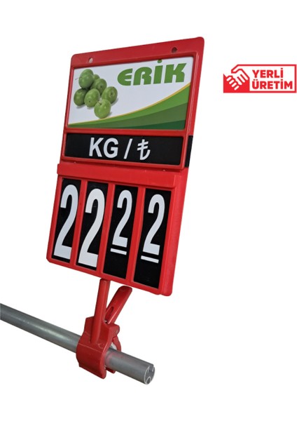 5 Adet Mandallı Manav Etiketi Kırmızı