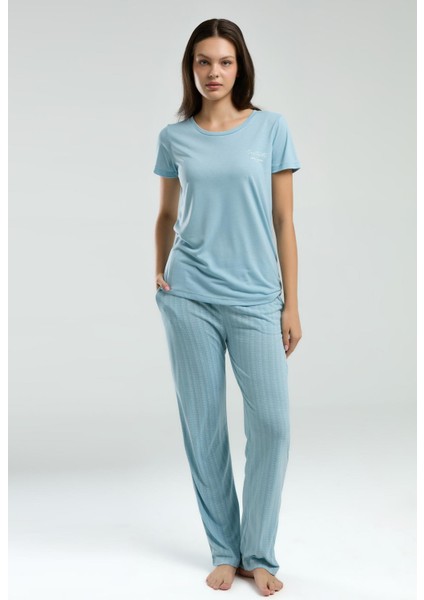 Viskon Süprem Dokuma Yazlık Pijama Takım, Cep Detaylıdır