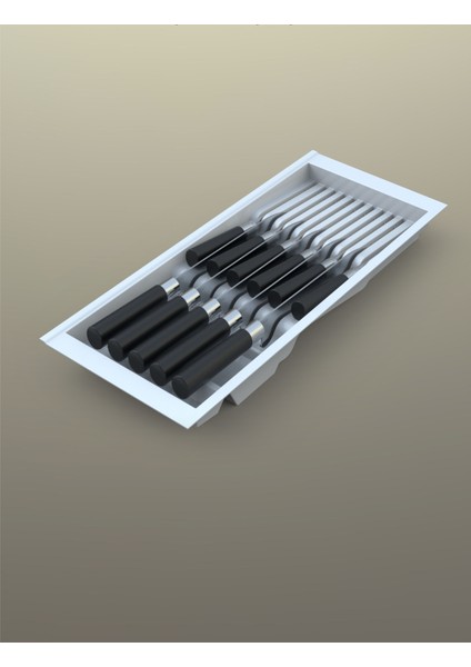 Mutfak Çekmece Içi Beyaz Modüler Bıçaklık 20,5cm x 48CM (Boydan 4cm Kesilebilir)