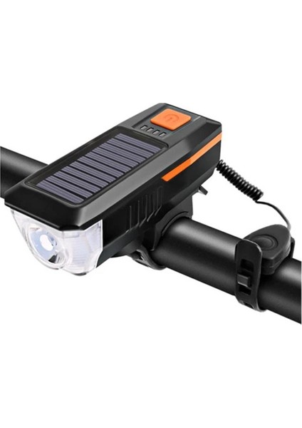 XBYC-6144 Ön Işık-Korna - USB Şarjlı - Siyah Turuncu