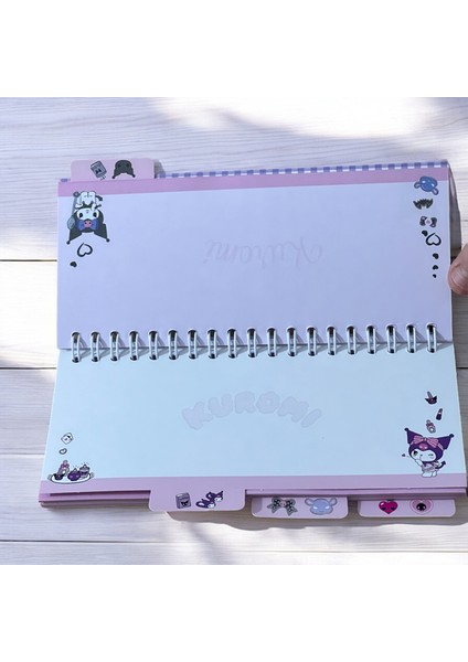 Kuromi Sekmeli Spiral Not Defteri - Kareli, Çizgili, Noktalı Defter ve Düz Sayfa Düzeni ile Çok Amaçlı Planlayıcı