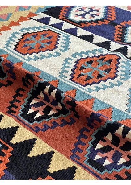 162 x 100 cm El Dokuma Kilim, Canlı Renkli Yün Kilim, Harika Canlı Renkli Kilim, Vintage Severler Için Şık Kilim indirimleri