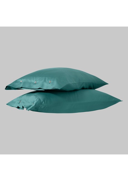 Monochrome %100 Pamuk Saten Yastık Kılıfı-Ocean