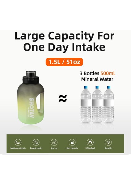 Colorful Su Matarası Tritan Pembe 1500ML