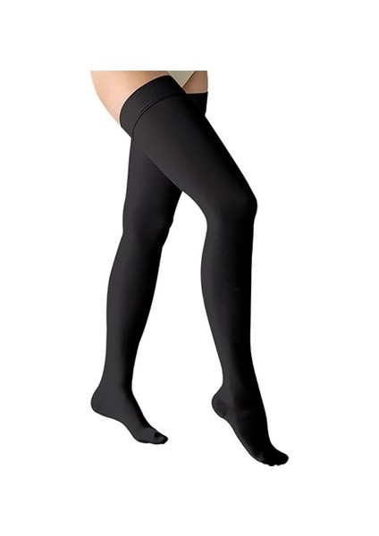 Orta Basınçlı (23 - 32 Mmhg) Uyluk Boyu Varıs Çorabı Siyah (Burnu Kapalı) fiyatları