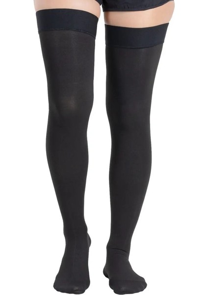 Orta Basınçlı (23 - 32 Mmhg) Uyluk Boyu Varıs Çorabı Siyah (Burnu Kapalı) modelleri