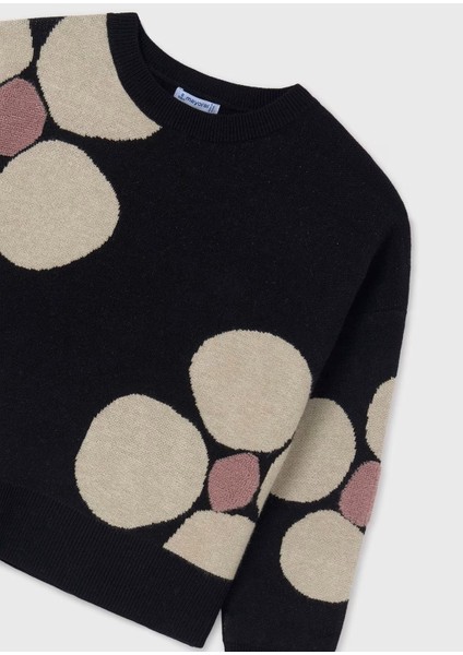 Kız Çocuk Çiçekli Kazak Siyah 7301 fırsatları