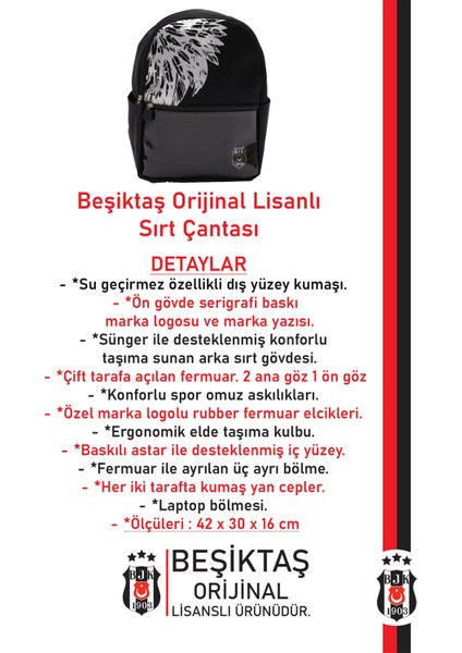 Orijinal Lisanslı Spor Sırt Çantası Bjk Kartal Nakışlı Çanta fiyatları
