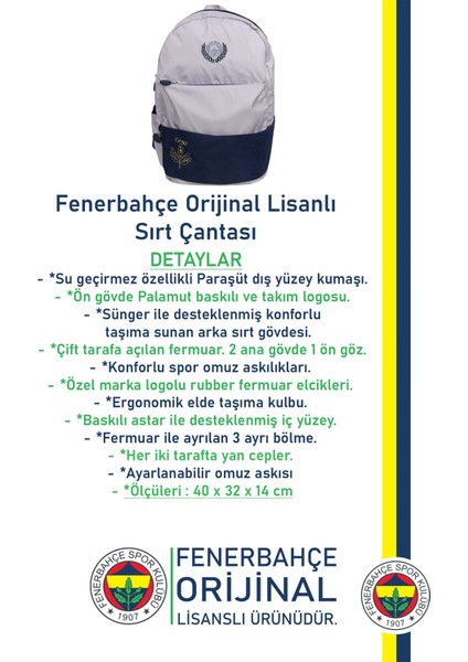 Orijinal Lisanslı Spor Sırt Çantası Paraşüt Kumaş Fb Okul Çantası