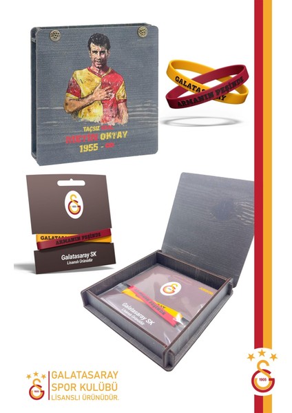 Orijinal Lisanslı Armanın Peşinde 2'li Bileklik Metin Oktay Baskılı Hediyelik Ahşap Kutulu