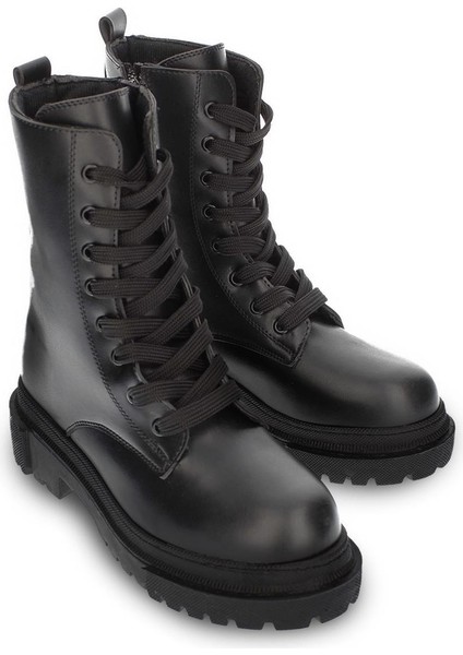 Kadın Yüksek Taban Günlük Bot Bağcıklı Fermuarlı Rahat Taban Bot