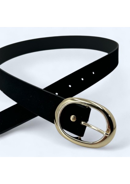 Süet Oval Tokalı Kemer