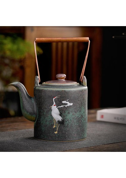 Kaba Çömlek Çay Pot Retro Çay Botu Seramik Kung Fu Su Isıtıcı Fırn Değiştir Çay Bardağı Elle Boyalı Vinç Çay Fincanları Içkiler | Çaydanlık (Yurt Dışından) fiyatları