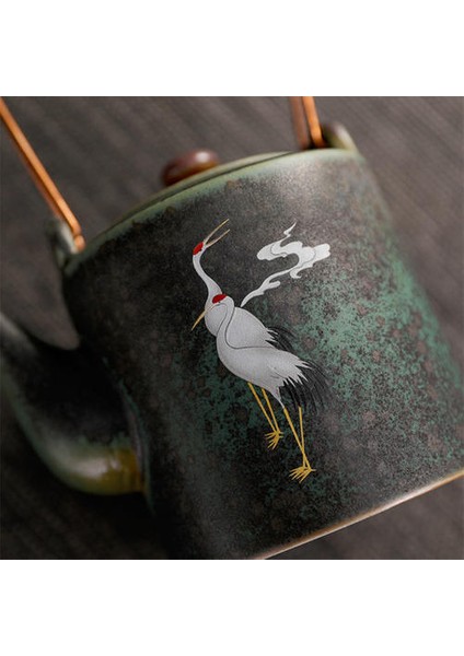 Kaba Çömlek Çay Pot Retro Çay Botu Seramik Kung Fu Su Isıtıcı Fırn Değiştir Çay Bardağı Elle Boyalı Vinç Çay Fincanları Içkiler | Çaydanlık (Yurt Dışından) fırsatları