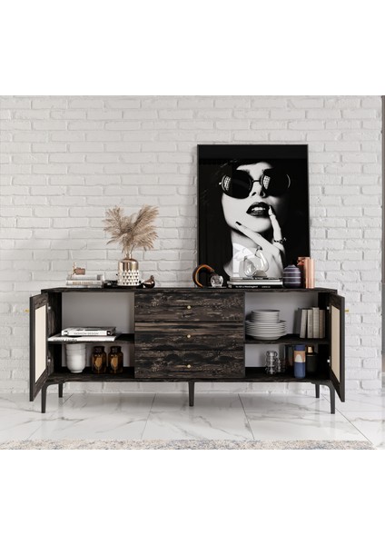 Trio Dekoratif Yemek Odası Takımı (%100MDF)