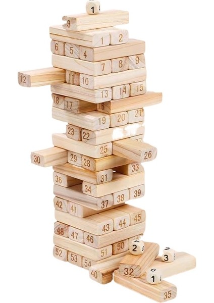 Ay Çocukların Erken Eğitimi Dijital Jenga Yapı Taşları Ebeveyn-Çocuk Etkileşimli Denge Kirişi Tahta Şerit Katmanlı Oyuncak (Yurt Dışından)