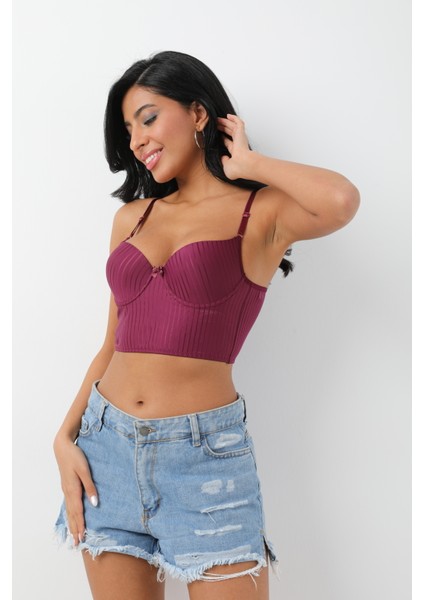 Iç Giyim Kadın Bralet Çizgi Desen Destekli Bralet Sütyen 640 modelleri