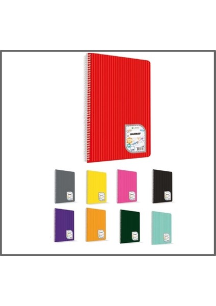 Çınar Colormaxi 72 Yaprak Düz Çizgisiz A4 Defter Pp Kapak Spiralli - 3 Adet