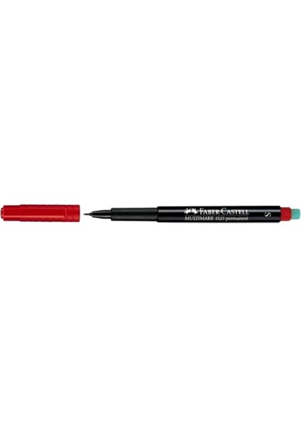 Faber Castell 1523 Permanent Kalem - Asetat Kalemi S Kırmızı - 3 Adet