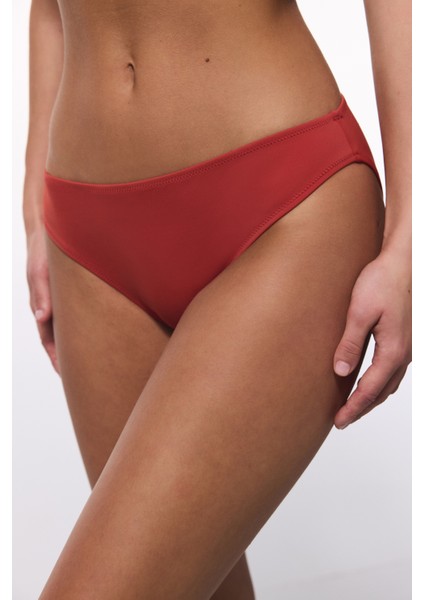 Tarçın Rengi Orta Bel Slip Bikini Altı
