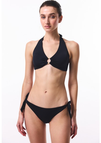 Siyah Clean Hot Toparlayıcı Boyundan Bağlamalı Bikini Üstü fırsatları