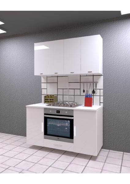 140LIK Üst Dolaplı Ankastre Dolabı, Mutfak Dolabı, Çok Amaçlı Dolap